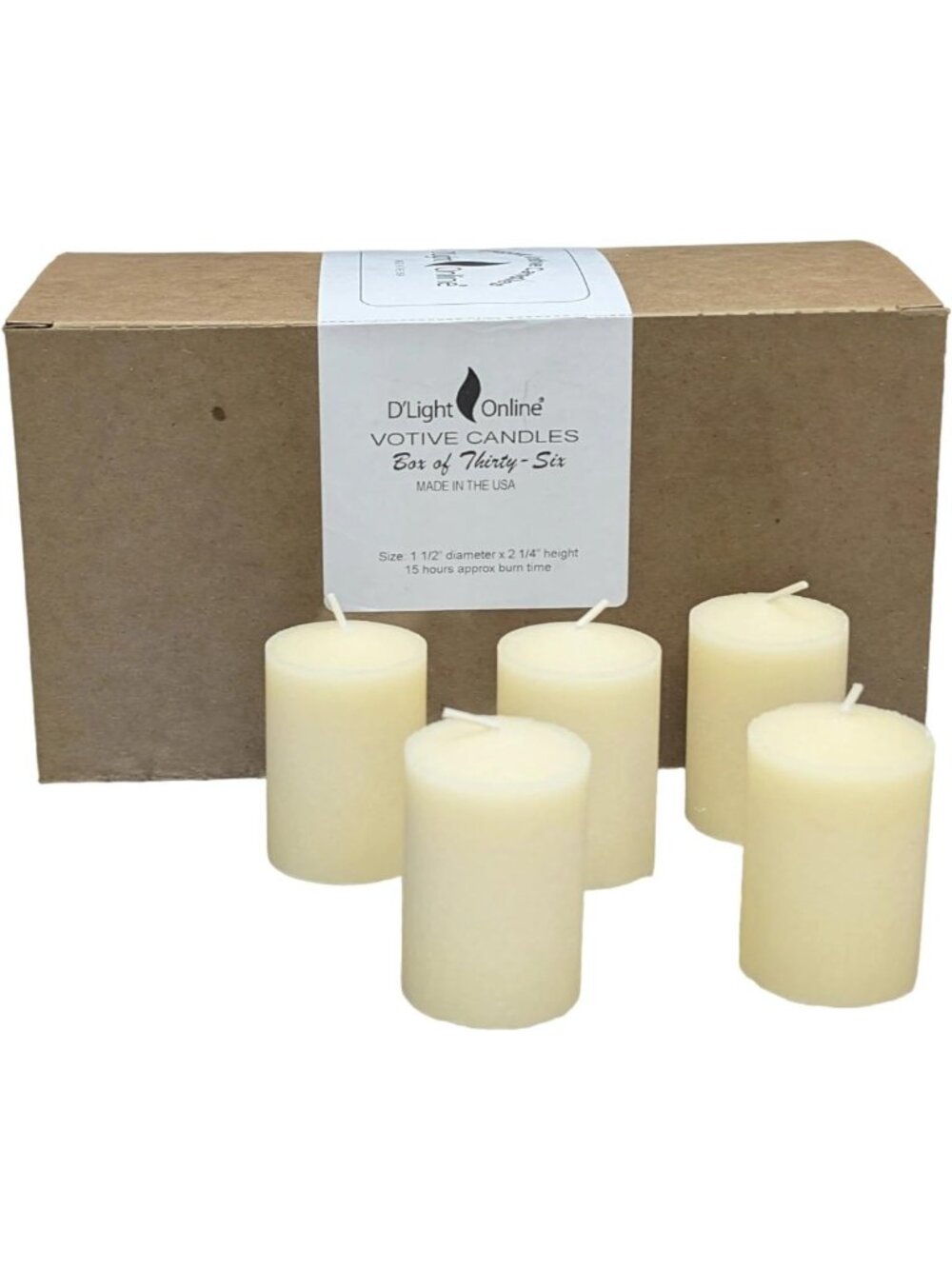 15-Hour Unscented Ivory Votive Candles - Bulk Set for Weddings, Events & Home